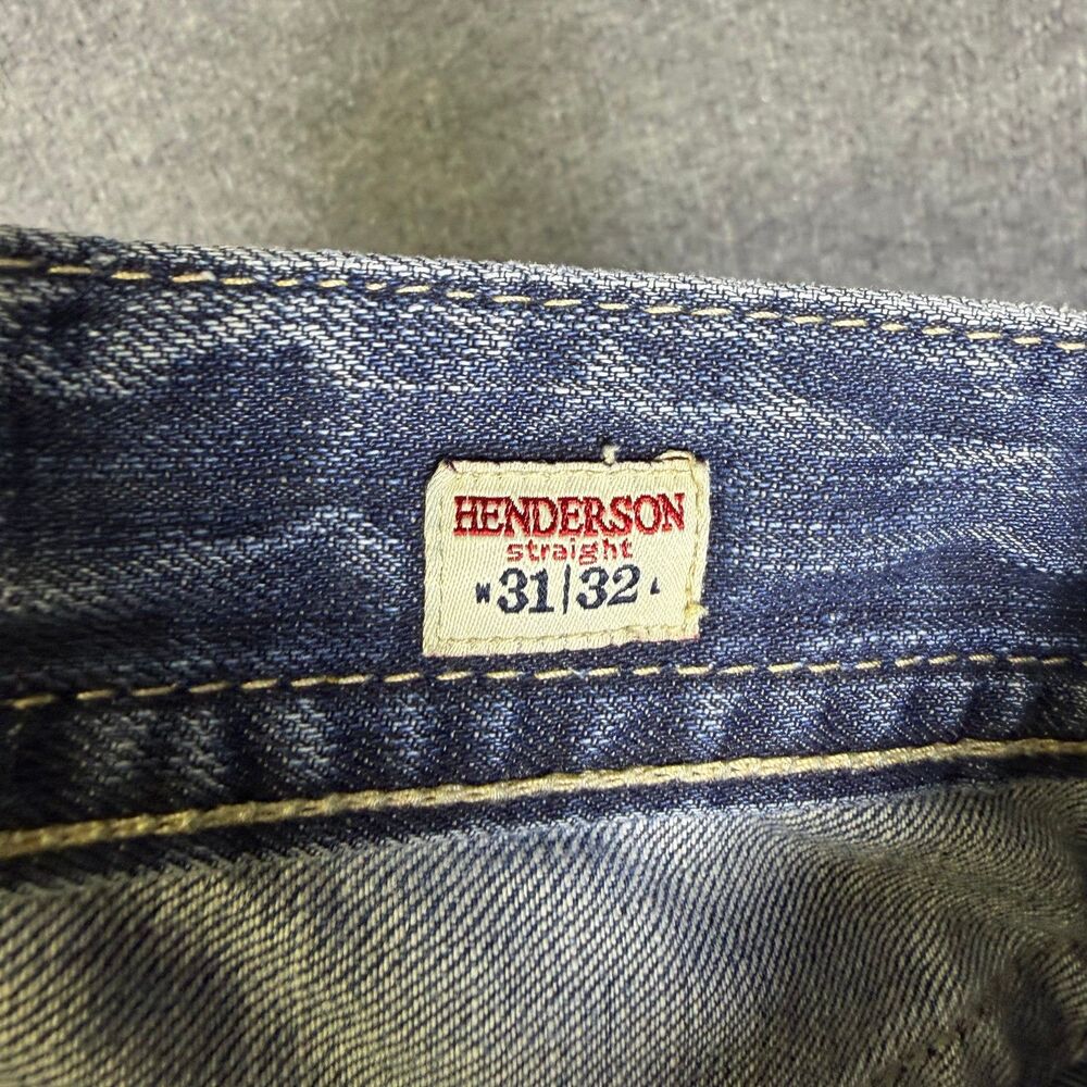 MEK Denim Mens Henderson Jeans 31x32 Straight Leg Medium Wash Button Fly - Picture 4 of 16